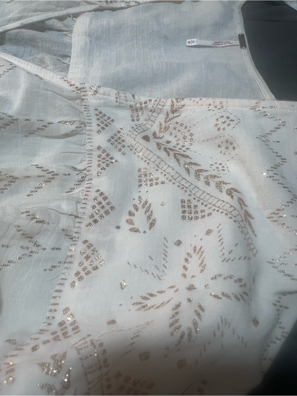 Free People Cream Lace Yoke Peplum Wrap Blouse - Picture 8 of 9